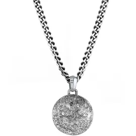 KUZZOI Halskette Herren Panzerkette Kompass 925 Silber schwarz 60