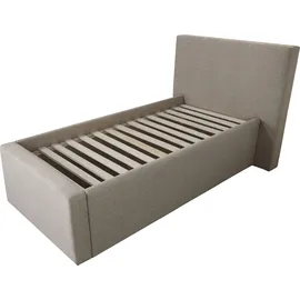 Home Affaire Polsterbett HOME AFFAIRE "Dalina", beige, B:141cm H:124cm L:227cm, Struktur (100% Polyester), Betten, Polsterbett, geradliniges Kopfteil, in 5 Breiten, auch in 220cm Länge