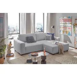 Ecksofa ED EXCITING DESIGN "Elba L-Form", grau, B:282cm H:93cm T:192cm, 92% Polyester, 8% Nylon, Sofas