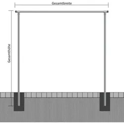Schake Wäschetrockengerüst Ø48mm, Querstange 2,50m, ohne Haken