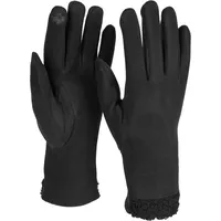 Stylebreaker Touchscreen Handschuhe Teddyfell Schwarz