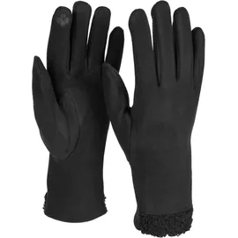 Stylebreaker Touchscreen Handschuhe Teddyfell Schwarz