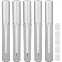 5 Stück leere Kunststoff-Eyeliner-Tubenbehälter, 3 ml nachfüllbare, auslaufsichere Wimpernwachstumsöl-Tube, Augenglanz-Flüssigkeitsflasche, Wimpernserum-Flasche mit Gummistopfen für Reisen und Camping