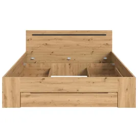 VCM Bett CANU Eiche Artisan Nachbildung - Basaltgrau