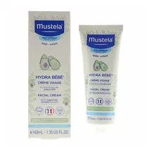 Mustela Hydra Bebe Gesichtscreme – tägliche Baby-Feuchtigkeitspflege mit Avocado, Jojobaöl und Sheabutter – 40 ml