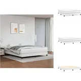 vidaXL Boxspringbett Weiß 160x200 cm Kunstleder - Betten & Bettgestelle - Weiß