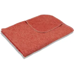 Wohndecke SETEX "Kuscheldecke", orange, B:75cm L:120cm, Baumwolle, Polyester, Wohndecken, mit Ziernaht in Melange-Optik, Kuscheldecke