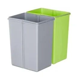 Wellhome WELL HOME Mülleimer 62 L (37 L + 25 L) Mülleimer mit 2 Fächern, automatische Öffnung mit Sensor, Edelstahl, Schwarz