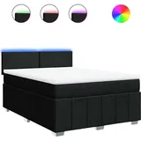 vidaXL Boxspringbett mit Matratze Schwarz 140x200 cm Stoff