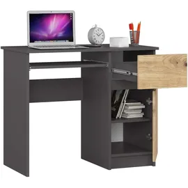 Akord Pc-schreibtisch AKORD PIKSEL Graphitgrau Eiche Artisan B90 x H77 x T50 cm