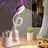 Aicharynic Kinderschreibtischlampe: Led-nachttischlampe Mit Stifthalter, Dimmbare Tischlampe Mit Sternenprojektion, 360° Verstellbar, Für Kinderzimmer (rosa)
