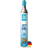 SodaBär | CO2-Zylinder für Wassersprudler | 425g (60 l) | für SodaStream | Premiumfüllung mit hochreiner Kohlensäure von Linde