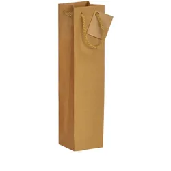 Tasche Kleine Flasche braunes Kraftpapier Kordelgriffe je 400 - Gimex