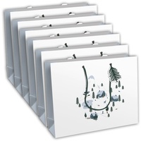 Clairefontaine 6x Geschenktasche Shopping, Winter, 37,3x11,8x27,5cm - Weiß X-30921-6C