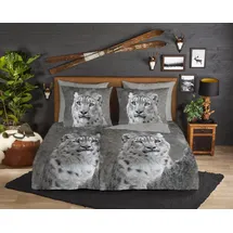 Muller Textil Chief Wendebettwäsche Leopard grau 135 x 200 cm + 2 x 80 x 80 cm