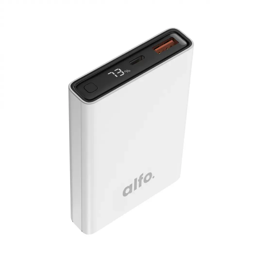 alfo. Powerbank 10000mAh PD LCD Display Weiß