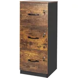 Relaxdays Aktenschrank 103 x 40 x 40 cm schwarz/braun