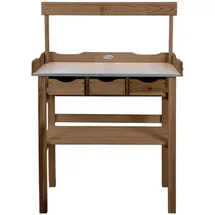Esschert Design Pflanztisch mit Schublade und Ablage Braun