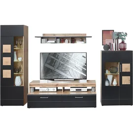 Innostyle Wohnwand Sonate Lack Schwarz