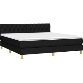 vidaXL Boxspringbett mit Matratze & LED Schwarz 160x200 cm Stoff