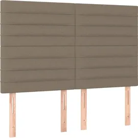 vidaXL Boxspringbett mit Matratze & LED Taupe 140x200 cm Stoff