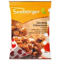 Seeberger Gebrannte Erdnusskerne mit Sesam, 12er Pack: Knackige karamellisierte Erdnüsse mit feinem Sesam ummantelt - intensives Aroma - glutenfrei, vegan (12 x 150 g)