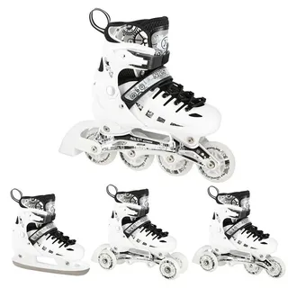 Nils Extreme Nh10905 4W1 Led Größe S(31-34) Schlittschuhe mit Hockey Skate Abmessungen Nils Extreme - Weiß