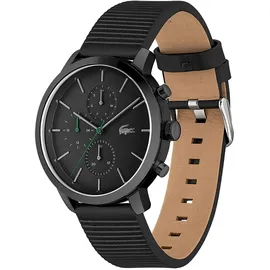 Lacoste Multi Zifferblatt Quarz Uhr für Herren Schwarzes Lederarmband 2011177