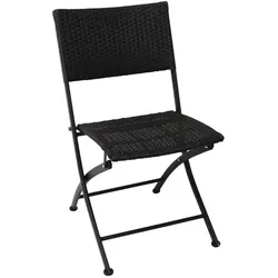 Bolero klappbare Rattanstühle mit Stahlrahmen schwarz