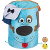 Wäschekorb für Kinder, Tiermotiv Hund, Faltbar, 39 l Stauraum, Aufbewahrungskorb HxD: 43 x 34 cm, blau