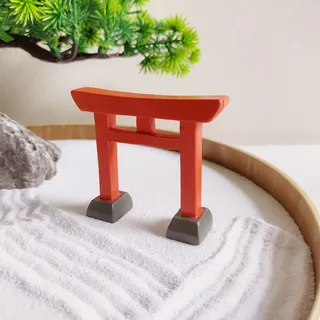 ZEN&TAO Miniatur Desktop Zen Garten Zubehör DIY Zen Garten Feengarten Miniaturen Japanische Geschenkidee Terrarium Puppenhaus Bonsai Deko Bastelset (Torii Torii)