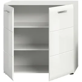 xonox.home Highboard 80 x 81 x 34 cm Weiß Hochglanz