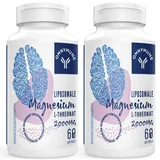 Liposomale Magnesium 2000mg hohe Stärke - Magnesium-Ergänzung mit Vitamin D3 & K2 Nicht-GMO Gluten frei (60 Stück (2er Pack))