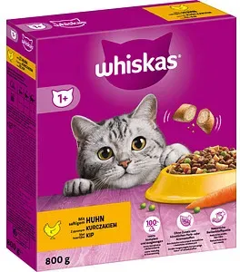 whiskas® Katzen-Trockenfutter 1+ mit Huhn 800,0 g