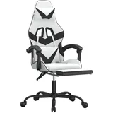 vidaXL Gaming-Stuhl mit Fußstütze Weiß & Schwarz