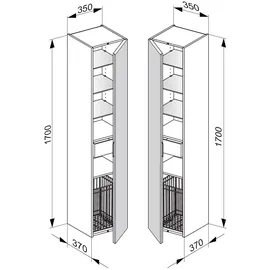 Keuco Edition 11 Hochschrank 35 x 170 cm Weiß Strukturlack