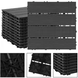 Wolketon Terrassenfliesen 5m2 Holzfliesen Für Terrasse Balkon Terrassenfliesen Holz Fliesen Mit Klicksystem 30x30 Cm 55 Stück Anthrazit