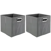CASANOVA casa NOVA Aufbewahrungsboxen 2er Set ENNI, 27 x 27 cm - Grau - Vlies - 2er Set