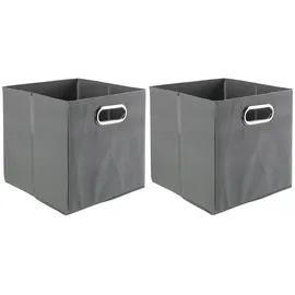 CASANOVA casa NOVA Aufbewahrungsboxen 2er Set ENNI, 27 x 27 cm - Grau - Vlies - 2er Set