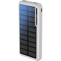 Boompods Obi Solar 10000mAh Solar Powerbank - Ladegerät mit Schnellladefunktion, Hochleistungs-Akku, Power Bank mit Solarpanel, 1x USB-C & 2X USB Ladegerät für Handy, Tablets & mehr, Weiß