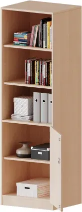 Schrank, 5 Ordnerhöhen, Tür unten (2 OH), oben 3 offene Fächer - Serie evo180