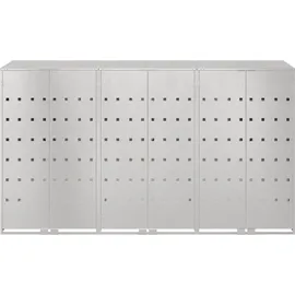 vidaXL Wagenmüllbehälter 204 x 77,5 x 115,5 cm silber