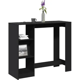 vidaXL Bartisch mit Regal 124 x 46 x 103,5 cm Schwarz