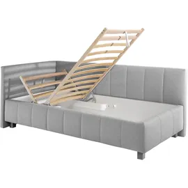 MAINTAL Polsterliege MAINTAL "Mailo", grau, B:107cm L:218cm, Komplettbetten, mit Kopfteil & Bettkasten, 3 Breiten, Federkern- oder Bonellmatratze