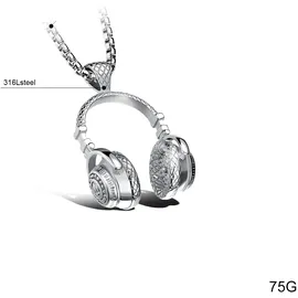 COLLEZIONE ALESSANDRO Halskette " Kopfhörer " in golden | Gr.: onesize,