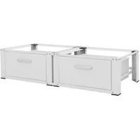 ML-Design Doppel Waschmaschinen Untergestell 2 Schubladen Weiß 128x53,5x31,5 cm