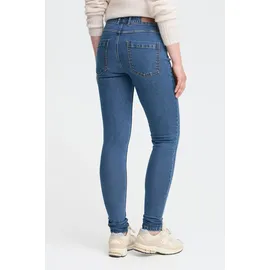 Oxmo Slim-fit-Jeans OXHelle", Damen, Gr. 27/30, Länge 30, blau (mid blau denim), Obermaterial: 68% Baumwolle CO. 27% Polyester PES. 3% Viskose CV. 2% Elasthan EL., Jeans Slim-fit-Jeans