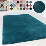 Esprit Hochflor-Teppich ESPRIT "Relaxx ESP-4150", blau (türkis, petrol), H:25mm Ø:200cm, Kunstfaser, Teppiche, Wohnzimmer, sehr große Farbauswahl, weicher dichter Hochflor