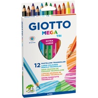 GIOTTO Mega Tri, Dickkern Buntstifte, 12er Kartonetui, farbig sortiert