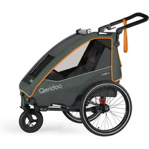 Qeridoo Lynix 2 Kinderanhänger grün